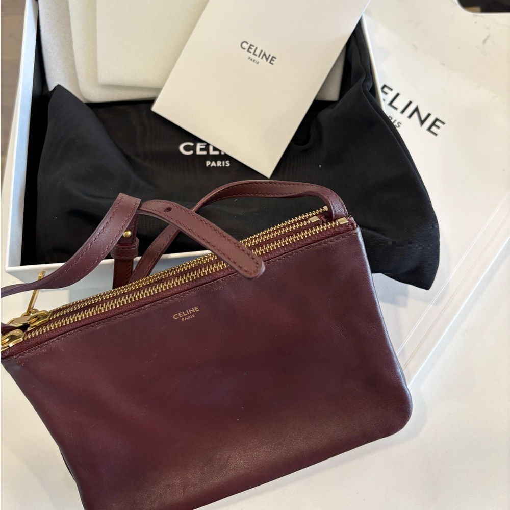 Celine Small trio bag (Burgundy)